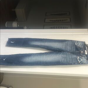 KanCan Blue Skinny Jeans with Stretch and Fading